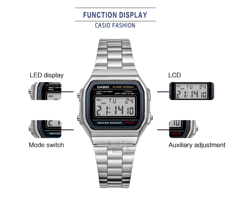 Casio watch silver watch men set brand luxury LED digital Waterproof Quartz men watch Sport military Wrist Watch relogio masculi